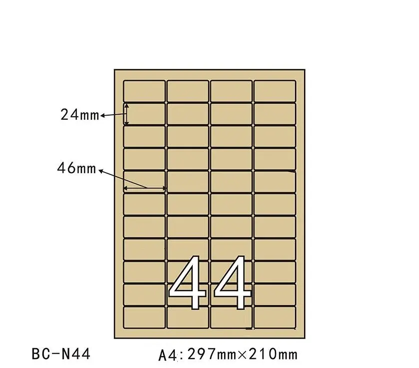 

50sheets Brown Blank A4 Size Self Adhesive Kraft Paper Sticker Sealing Label Print Printable Paper For Laser Inkjet Printer