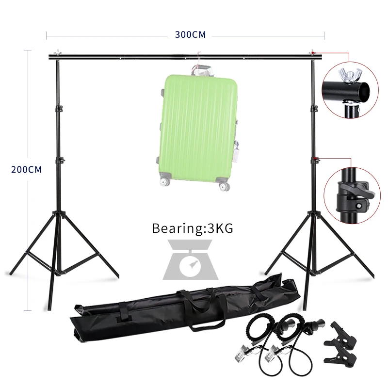 

Background Stand Support System Kit with Carrying Case for Muslins Backdrops,Paper and Canvas Support