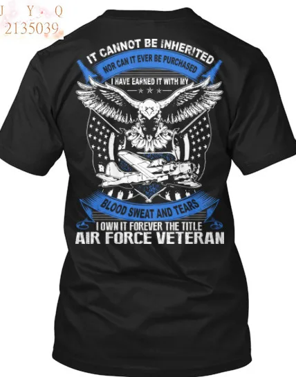 Прямая доставка США Размер Мужская хлопковая футболка i own it forever the title air force Ветеран шаблон мужская повседневная спортивная с коротким
