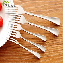 1 pcs Stainless Steel Fruit Fork for Restaurant Cafeteria Home Party Dessert Fork Cutlery Flatware for Cake and Salad