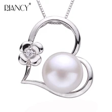 Fashion Pearl Necklace Pearl Jewelry Natural Freshwater white Pearl Pendant 925 Sterling Silver Jewelry Choker Necklace n090612 21 white keshi pearl necklace cz pendant