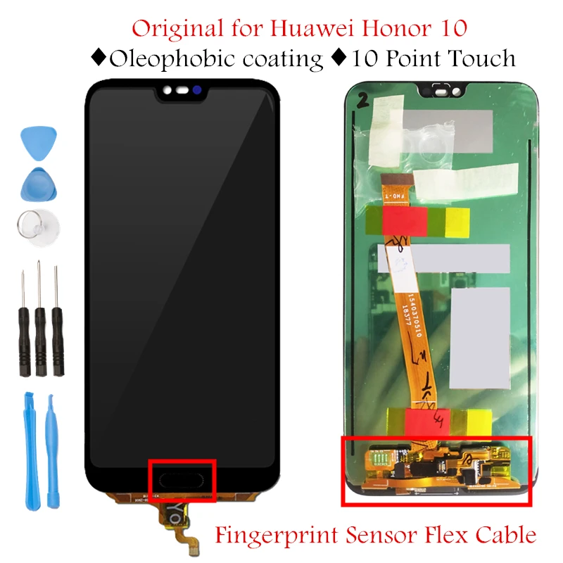 

Original 5.84" for Huawei Honor 10 LCD Display Touch Screen Assembly LCD Display TouchScreen for Honor 10 Global Repair Parts