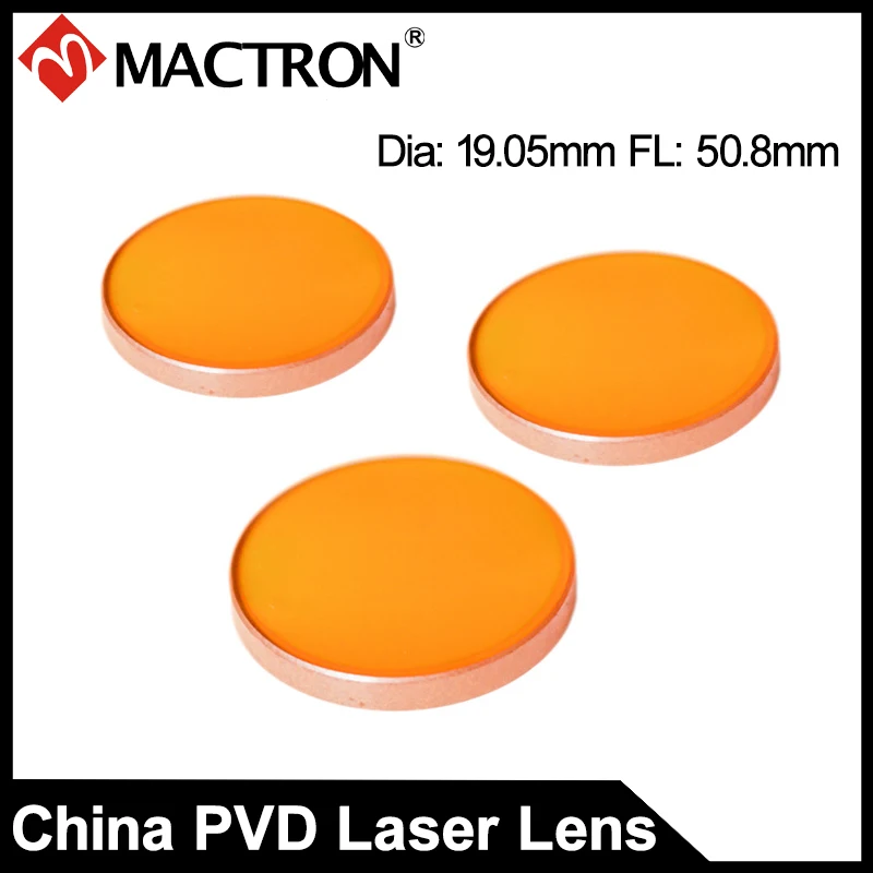 

19.05MM Dia 50.8mm Focal Length Chinese Optical Laser Lens, PVD ZnSe Laser Focus Lens For Laser Cutting Machine