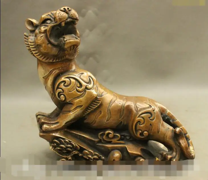 

S05643 10 Folk Chinese FengShui Bronze Copper Year Zodiac Roars Tiger Statue Sculpture discount 30% (C0324)
