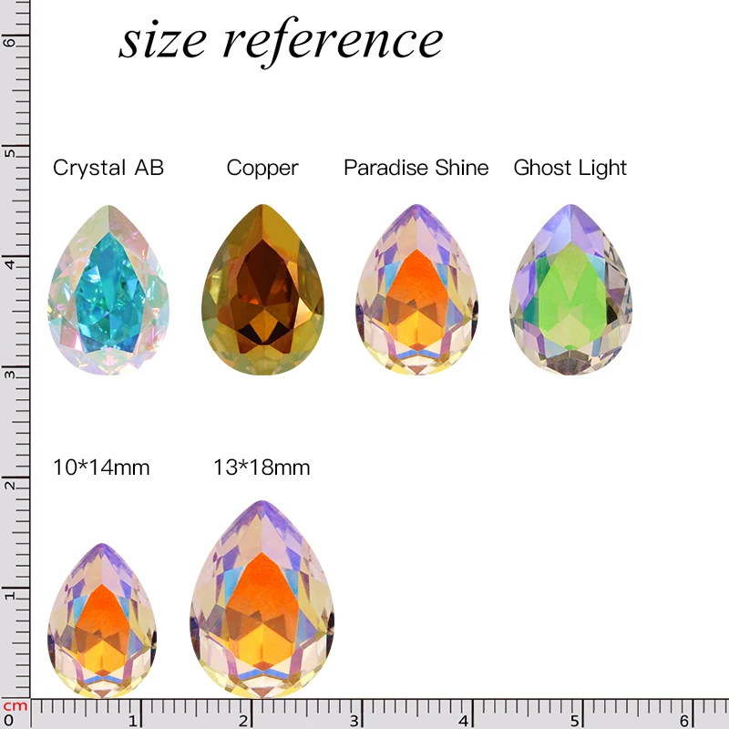 Каплевидный кристалл Медь Красочные стекло 10x14 мм Высокое качество Pointback пришить на камень 24 шт. капелька Швейные Стразы для одежды