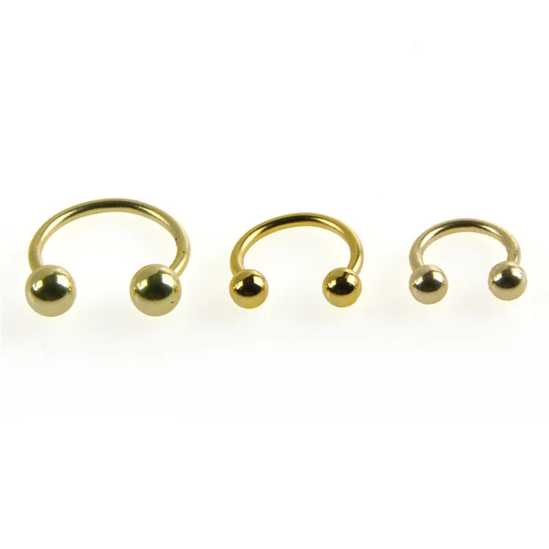 8 шт цветные стальные кольца для носа с подковкой, кольца для пирсинга, ювелирные изделия Nariz Piercng, доступны 3 размера, 6 мм, 8 мм, 10 мм