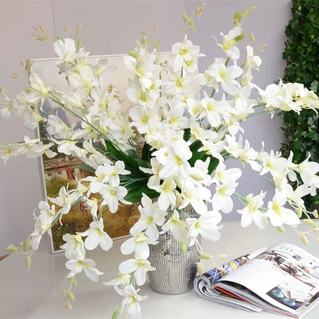 

New Arrival 1pcs Artificial Flower Simulation Orchid Silk Flower Wedding Decoration for Home Bedroom Party Supplies