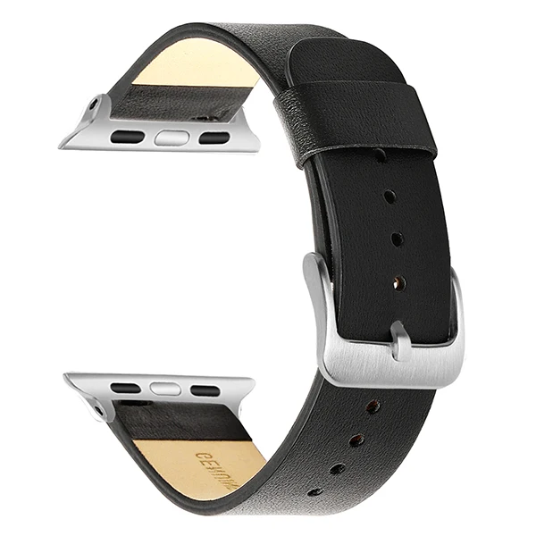 Импортный ремешок для часов из натуральной кожи для iWatch Apple Watch Series 1 2 3 4 5 38 мм 40 мм 42 мм 44 мм браслет с стальной застежкой