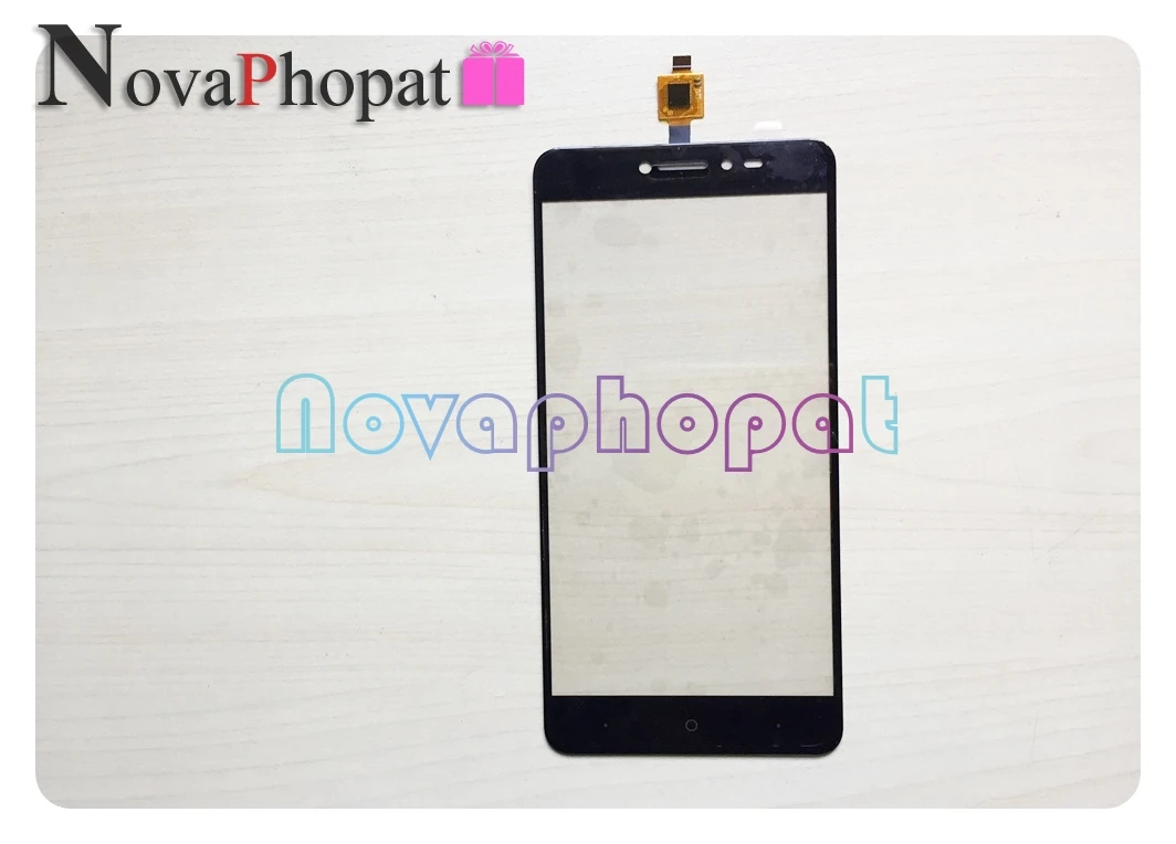 

Novaphopat Black Sensor Screen For BQ 5204 Strike Selfie BQ-5204 Touch Screen Digitizer Panel replacement + tracking
