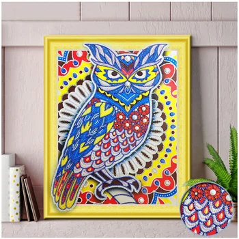 

Diamond painting "Owl" 5D DIY diamond brooch diamond mosaic sale, Christmas painting pendant decoration accessories