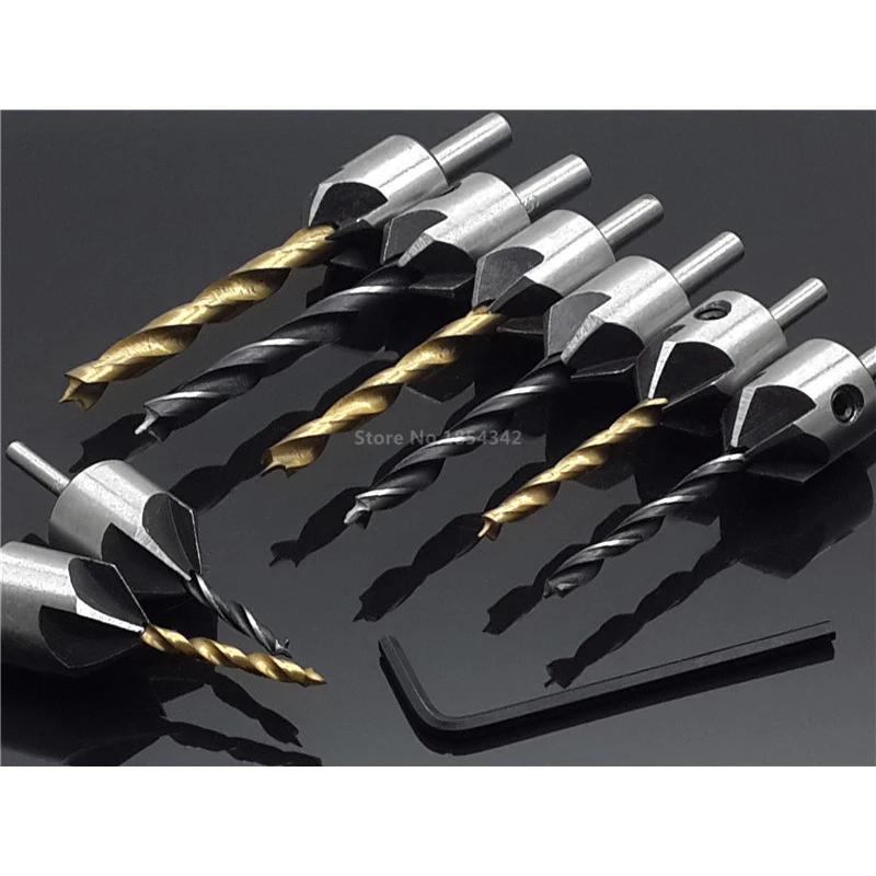 

1PC Countersink Drill Bit End Milling Wood Reamer Carpentry Chamfer 3/4/5/6mm Sink Hole Reaming Woodworking Power Tools