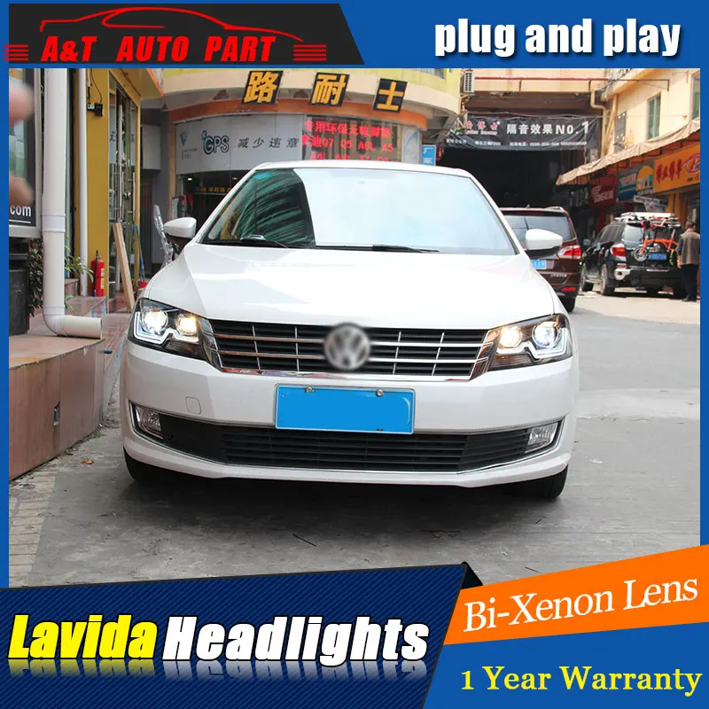 

AUTO.PRO For Hyundai Lavida headlights 2013-14 LED light guide DRL bi xenon lens+angel eyes For Hyundai Lavida car styling