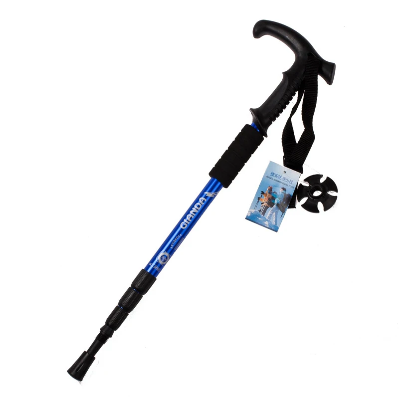 Трость для пеших прогулок и прогулок трекинговые палки Сверхлегкий 4 регулируемая трость для похода, LZH7 - Цвет: Синий