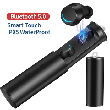 

TWS 5.0 Bluetooth Wireless Earphones Stereo Earbuds Sports Wireless Mini Bluetooth Headset with Dual Mic Charging Box