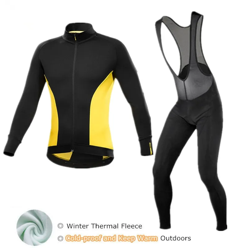 

Black 2018 Mavic Winter Men's Cycling Set Thermal Fleece Cycling Clothing Men's Ropa Ciclismo Invierno Maillot Cycling Suit