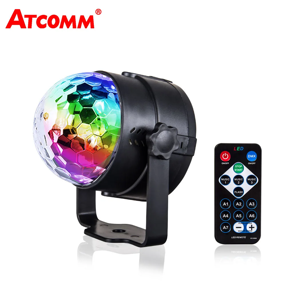

ATcomm LED Car Interior Lights USB Stage Colorful Light Remote Control Auto Decorative Atmosphere RGB Party KTV DJ Disco Lamp