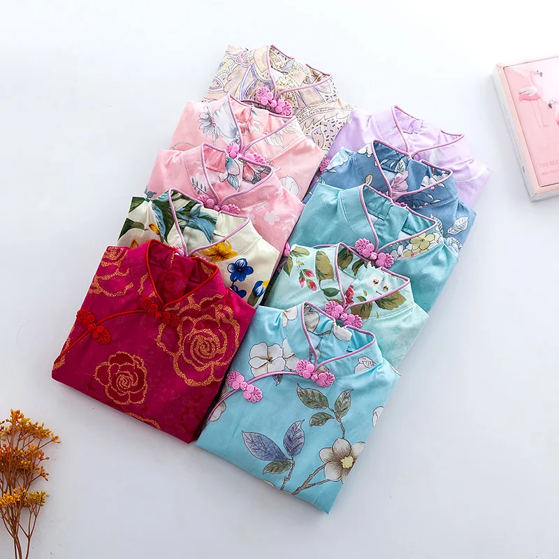 Новое поступление детские платья лето 2019 прямые принцессы для девочек Cheongsam