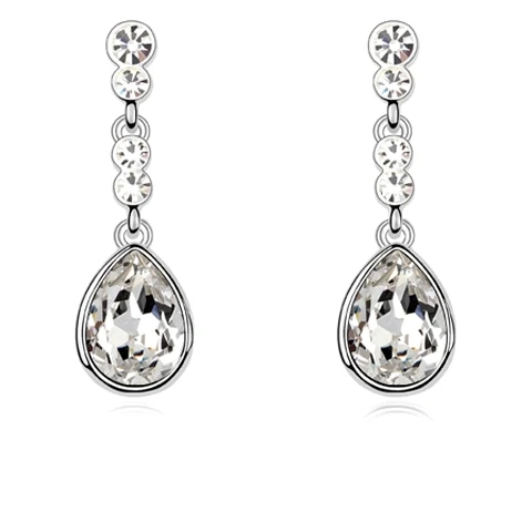 

Luxury Exquisite Long Drop Dangle Earrings For Women Crystals from Swarovski Earings Fashion Jewelry Christmas Gift