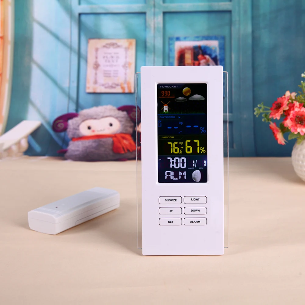 

Wireless Weather Station Thermometer Forecast Humidity Indoor Outdoor DC 4.5V 6 function Keys Weather station With EU US Plug