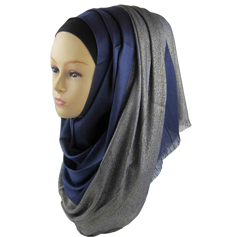 Для женщин плотная шифон мусульманский хиджаб шарф Обёрточная бумага одноцветное Цвет платки повязка мусульманских хиджабы шарфы