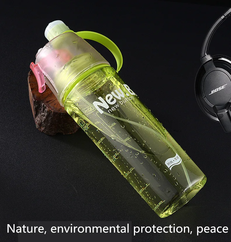 New 3 Colors Sale Hot Spray Bottles of Water Outdoor Sport Shaker my Bicycle Bottle Plastic Portable Water 600 ml Cute kettle