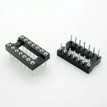 Free Shipping 10pcs Round Hole 14 Pins 2.54MM DIP IC Sockets Adaptor Solder Type IC Connector