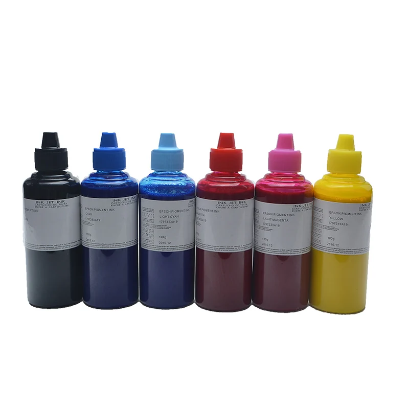 

(6 pieces/lot)Factory direct sell, for Epson Universal Pigment Ink 100ML* 6 Color use for Epson all Inkjet Printers & ciss