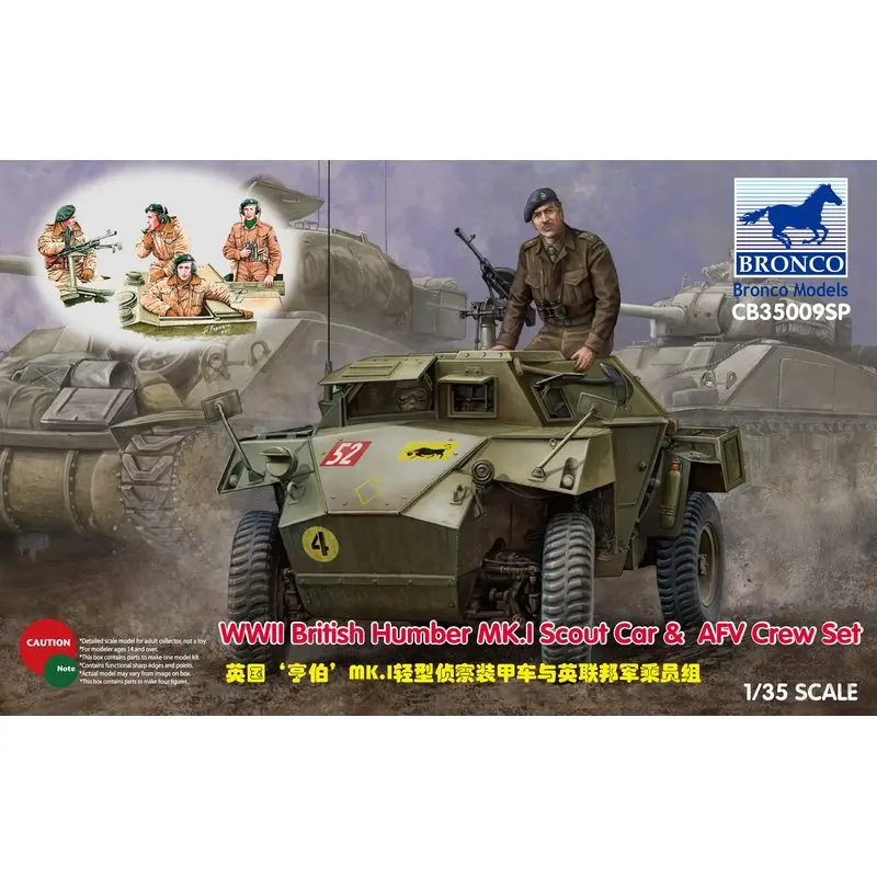 

BRONCO CB35009SP 1/35 WWII British Humber MK.I Scout Car & AFV Crew Set - Scale Model Kit