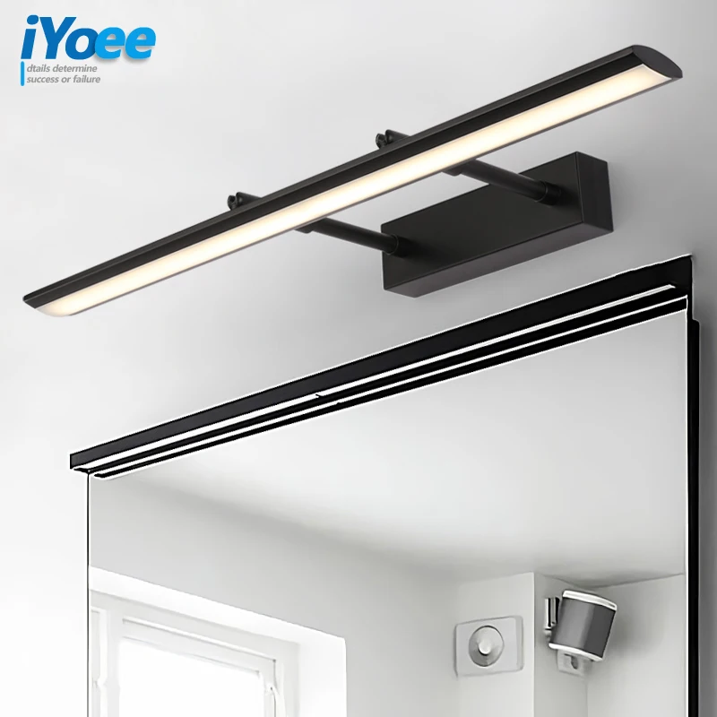 الفولاذ المقاوم للصدأ الحديث LED الجبهة مرآة ضوء الحمام ماكياج جدار مصابيح led الغرور المرحاض الحائط الشمعدانات تركيبة إضاءة