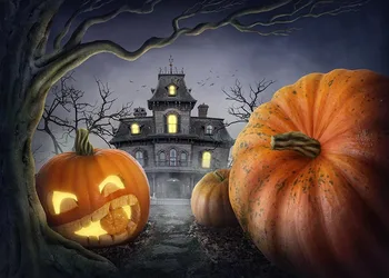

Outdoor pumpkins Halloween backdrop photography Vinyl backdrops for Photography Studio Backdrop Photo Background 3x5FT