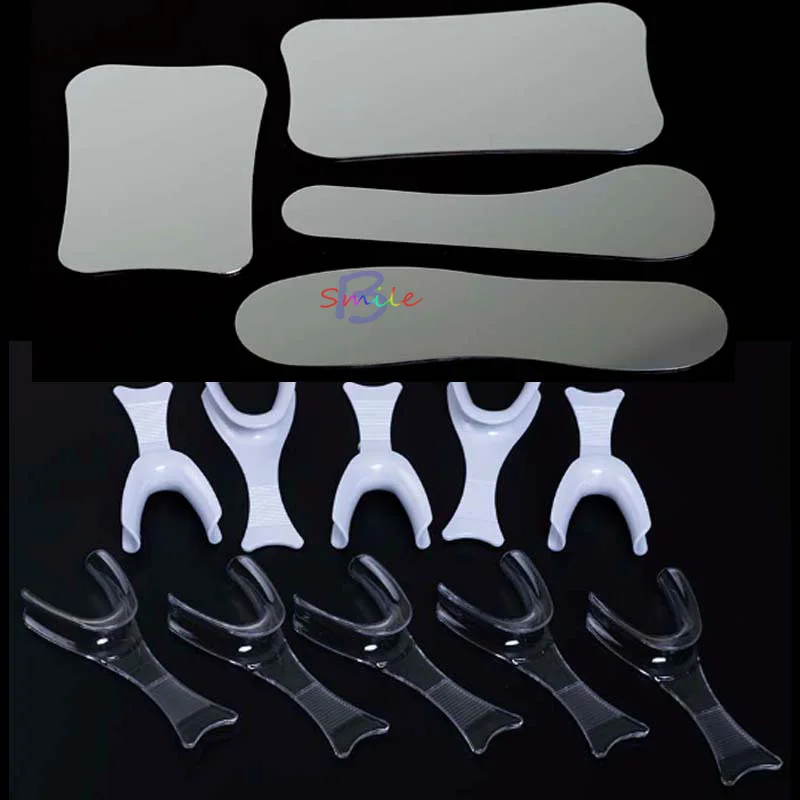 Dental Intraoral Reflector photography Mirror 4pcs/set +Mixed Cheek Lip