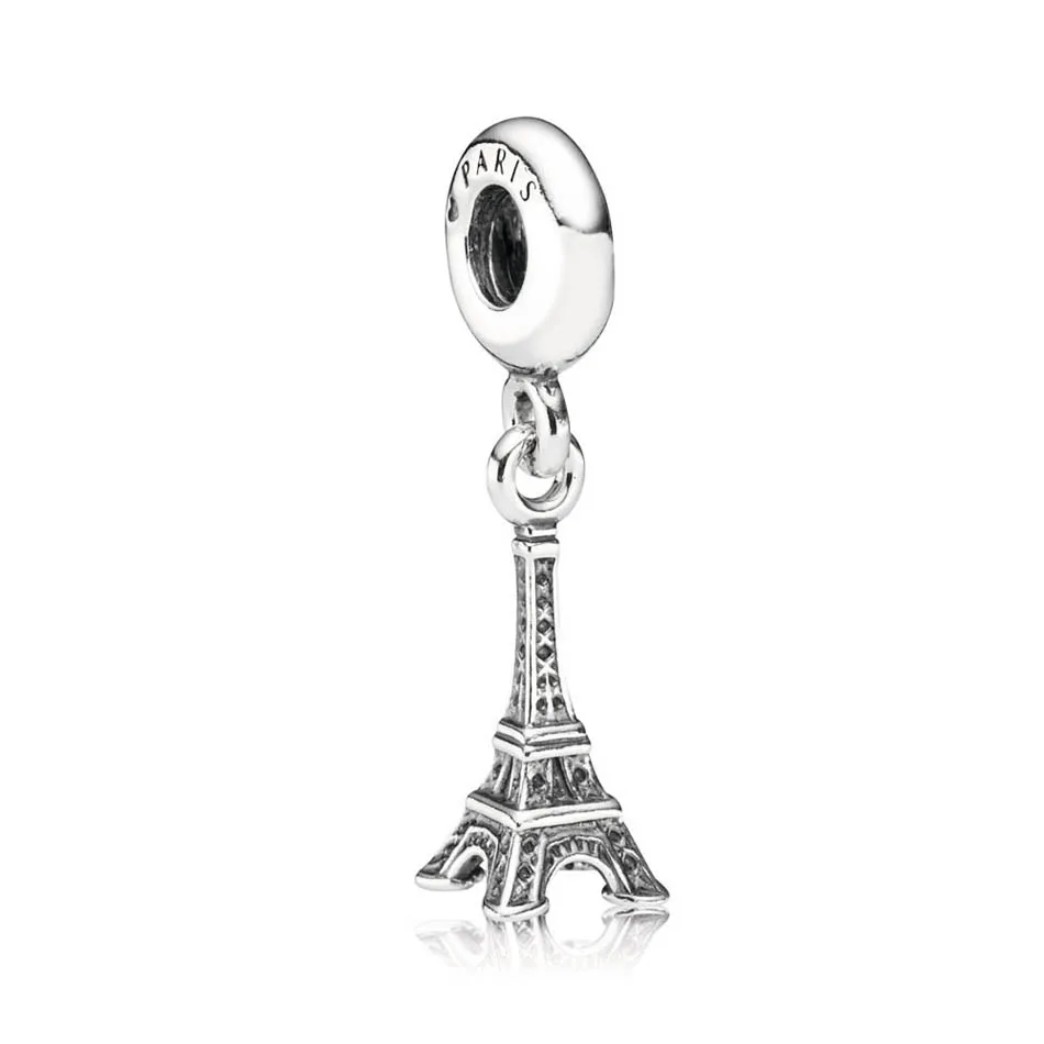 

925 Sterling Silver DIY Jewelry Eiffel Tower Dangle Charm fit Pandora Bracelet Bangle Lady Girl Gift