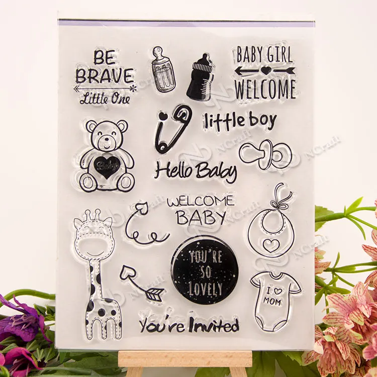 

scrapbook hello baby 14x18cm tampons encreurs stamps for scrapbooking stempels ACRYLIC clear STAMPS timbri stamp carimbos
