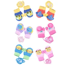 1 пара милые флисовые Детские звуковые перчатки для мальчиков и девочек зимние теплые варежки детские принадлежности для ребенка подарок на день рождения