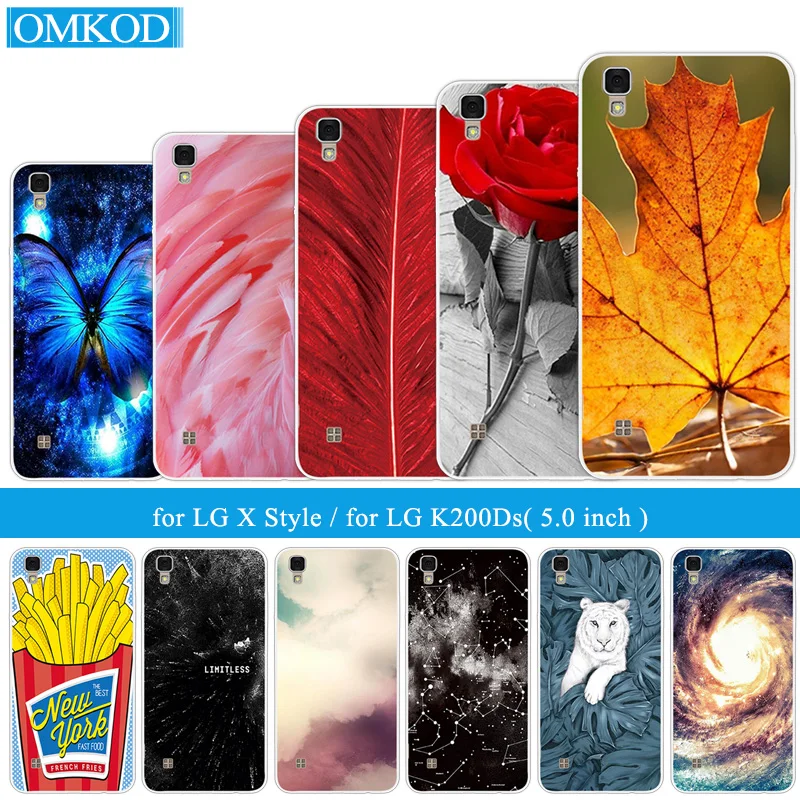 

For funda LG X Style K200DS Soft Silicone Plumage Phone Cases Clear TPU Back Cover For LG XStyle Shell Capa 5.0 inch Coque