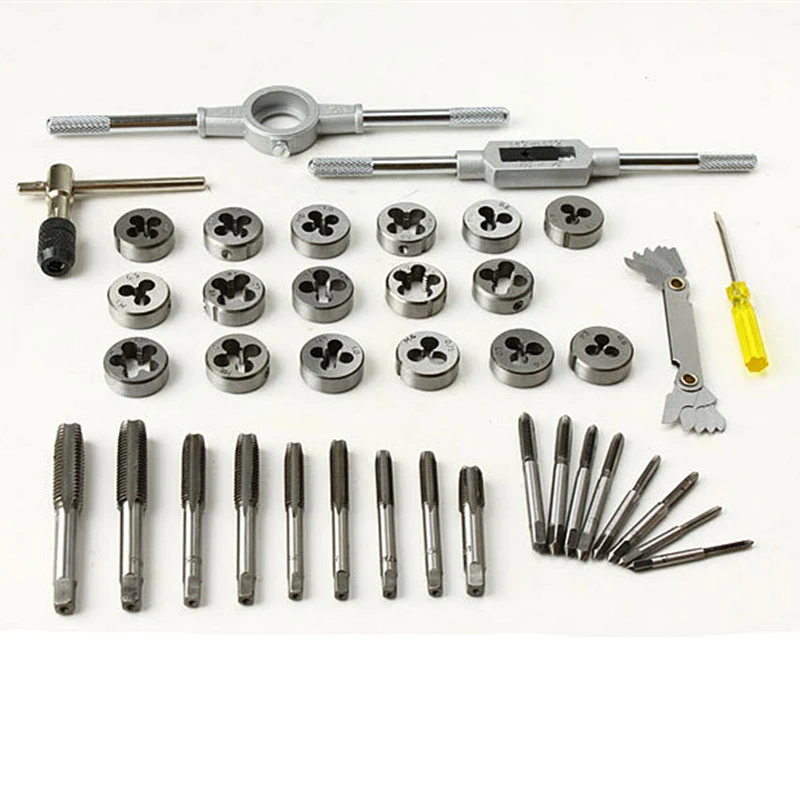 

40Pcs/Set Alloy Steel Tap and Die Set Metric Tapping Threading Machine Thread Gauge Drift Holder Hand Tools