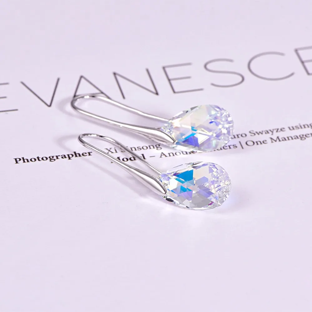 MALANDA Water Drop Earrings For Women New Fashion Crystal From SWAROVSKI Silver Color Pendant Dangle Earrings Jewelry Girls Gift