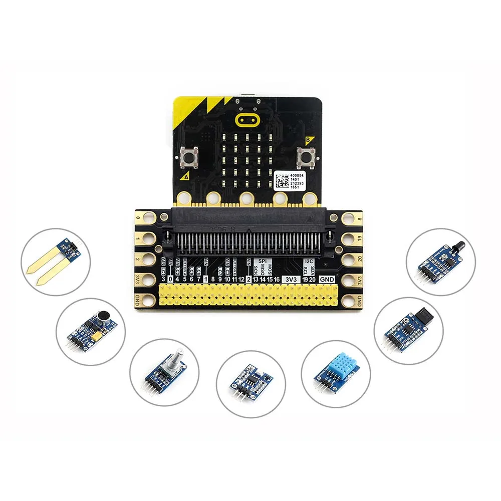 Оригинальный BBC micro:bit sense pack поставляется с краевым разъемом несколько датчиков