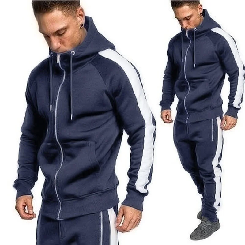 mens Fashion Hooded Sweatshirt and Pants Set