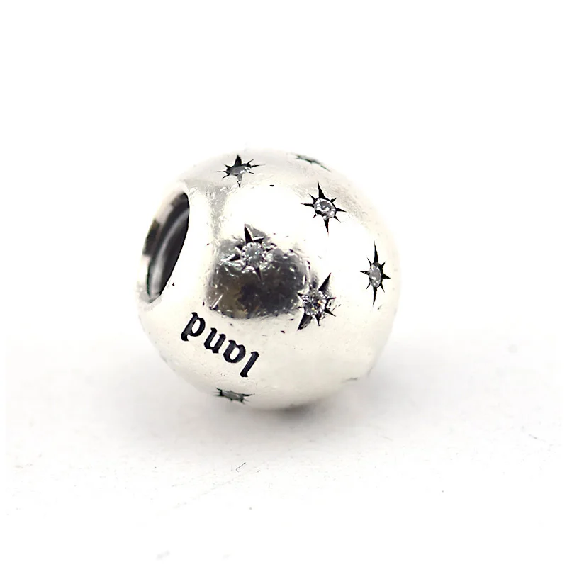 

Fit Charm Brand Bracelet Sterling Silver Circular Threaded Hole Inlay CZ Bead Silver Charm DIY Jewelry Wholesale Free Shipping