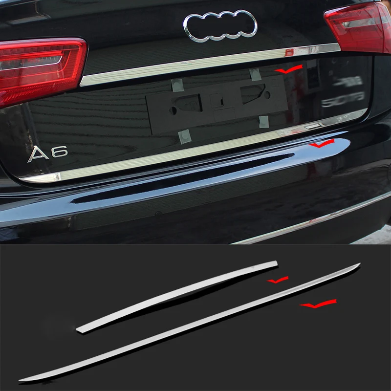 Stainless Steel Chrome Rear Trunk Lid Trim for Audi A6 C7 2012 2013 2014 2015