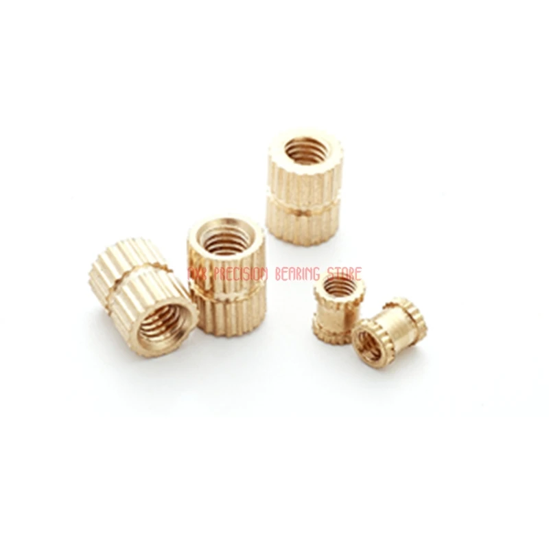 New Arrival Top Fashion 100pcs/lot Brass Insert M3*4 Od=4.2 Through Thread Nut / Knurled Nuts For Injection Moulding
