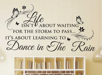 

Dancing wall in the rain quotes life is not about waiting for vinyl decals living room bedroom home decor wall decals 2SJ37