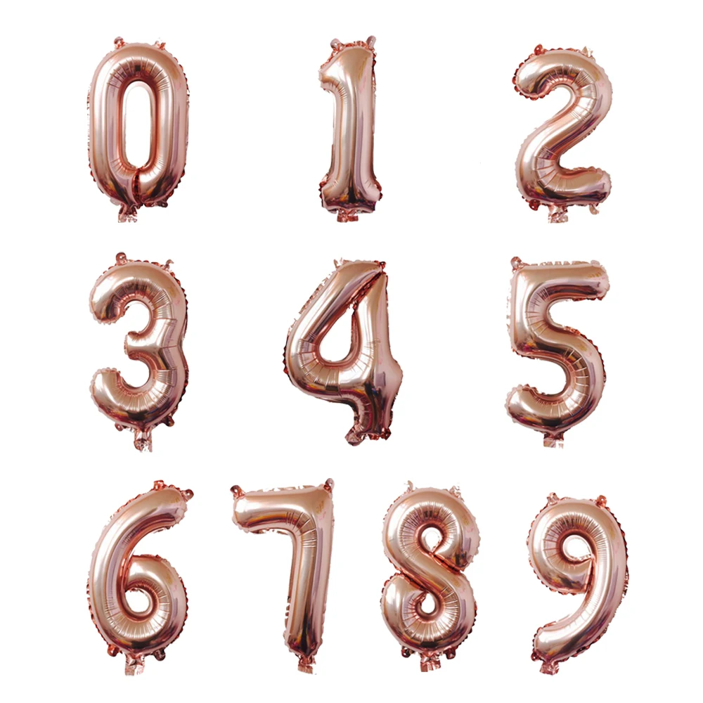 rose gold balloons 4" буквы воздушные шары золотые розовые воздушные шарики в виде цифр День Рождения украшения Детские воздушные шары шар фигурка anniversaire - Цвет: rose gold balloons