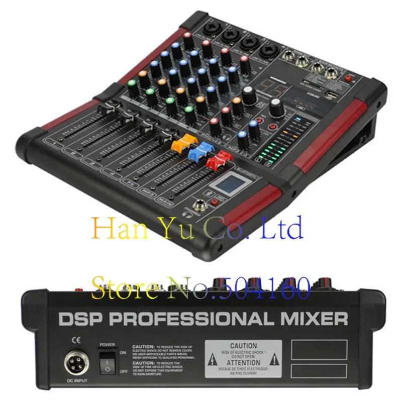 

Professional mixer 4-channel mixer stage audio equipment 99 kinds of DSP effects Bluetooth recording MP3