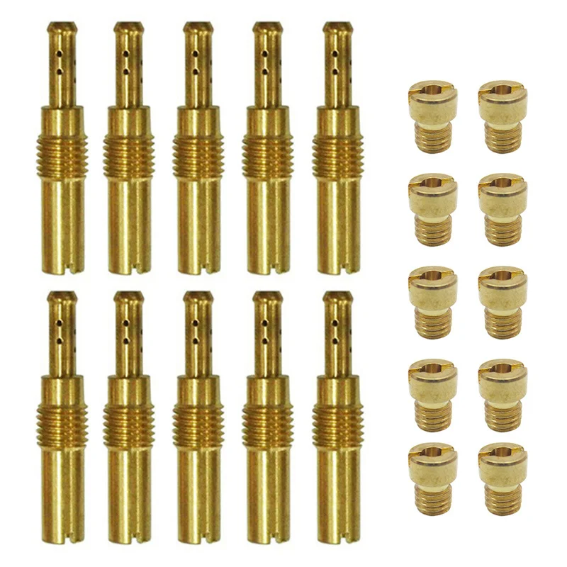 

10pcs Set Slow/Pilot Jet 10pcs Main Jet for PWK Keihin OKO CVK Carburetor Vice Injector Motorcycle Accessories Auto Fuel Supply