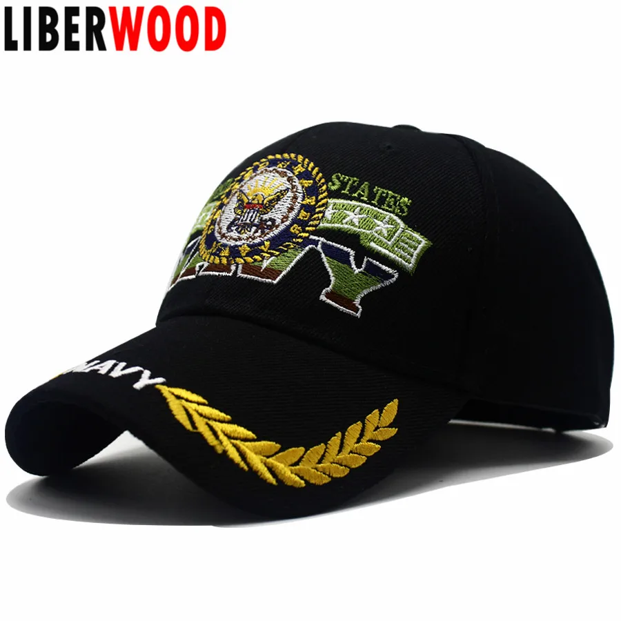 

LIBERWOOD United states NAVY hat with Olive Embroidered baseball cap hat native pride eagle feather hat cap US eagle cap unisex