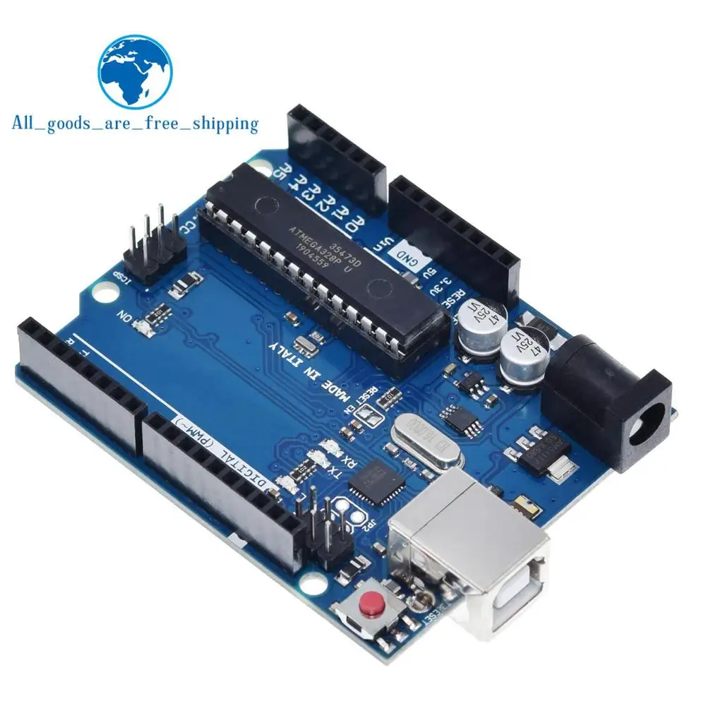 UNO R3 1 Комплект UNO R3 официальная коробка ATMEGA16U2+ MEGA328P чип для Arduino UNO R3 макетная плата+ USB кабель - Цвет: UNO R3