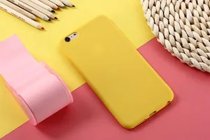 Матовый Блестящий Мягкий силиконовый чехол для IPHONE 5S, 5C, 6 S, 7, 8 Plus, X, чехлы для телефонов - Цвет: Yellow
