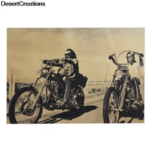Модный ретро крутой мотоцикл плакат для кафе кофе крафт-бумага винтажный настенный плакат стикер античный